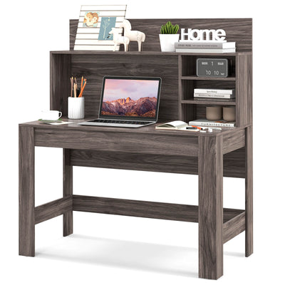 48 Inch Writing Computer Desk with Anti-Tipping Kits and Cable Management Hole-Rustic Brown