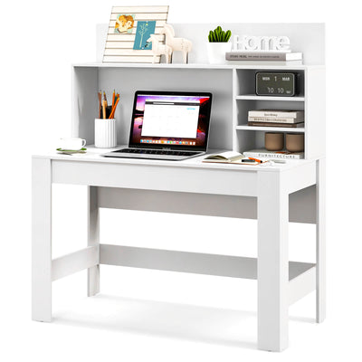 48 Inch Writing Computer Desk with Anti-Tipping Kits and Cable Management Hole-White