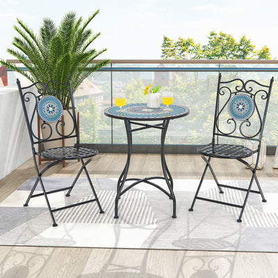 *3 Piece Patio Bistro Set with Mosaic Pattern