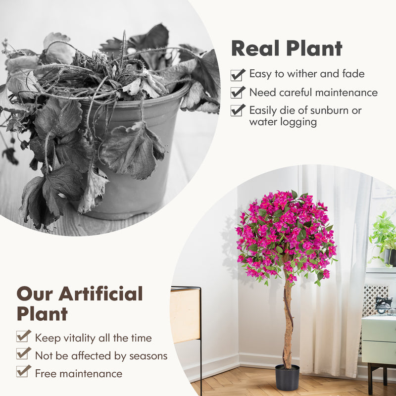 4.5 Feet Artificial Azalea Tree with Cement Pot
