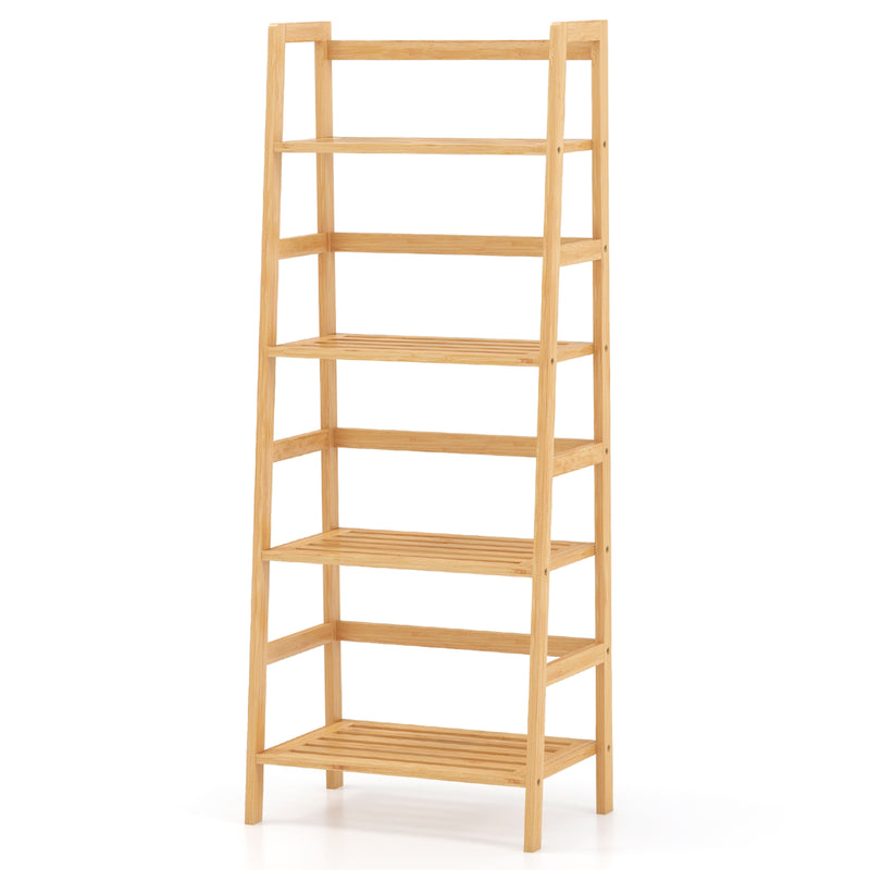47.5 Inch 4-Tier Multifunctional Bamboo Bookcase Storage Stand Rack