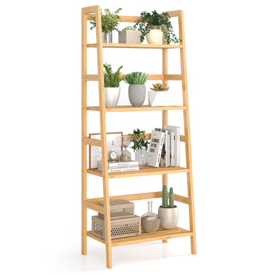 47.5 Inch 4-Tier Multifunctional Bamboo Bookcase Storage Stand Rack