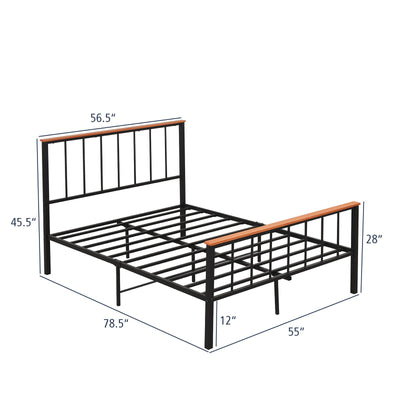 Full/Queen Bed Frame with Headboard and Footboard-Full Size