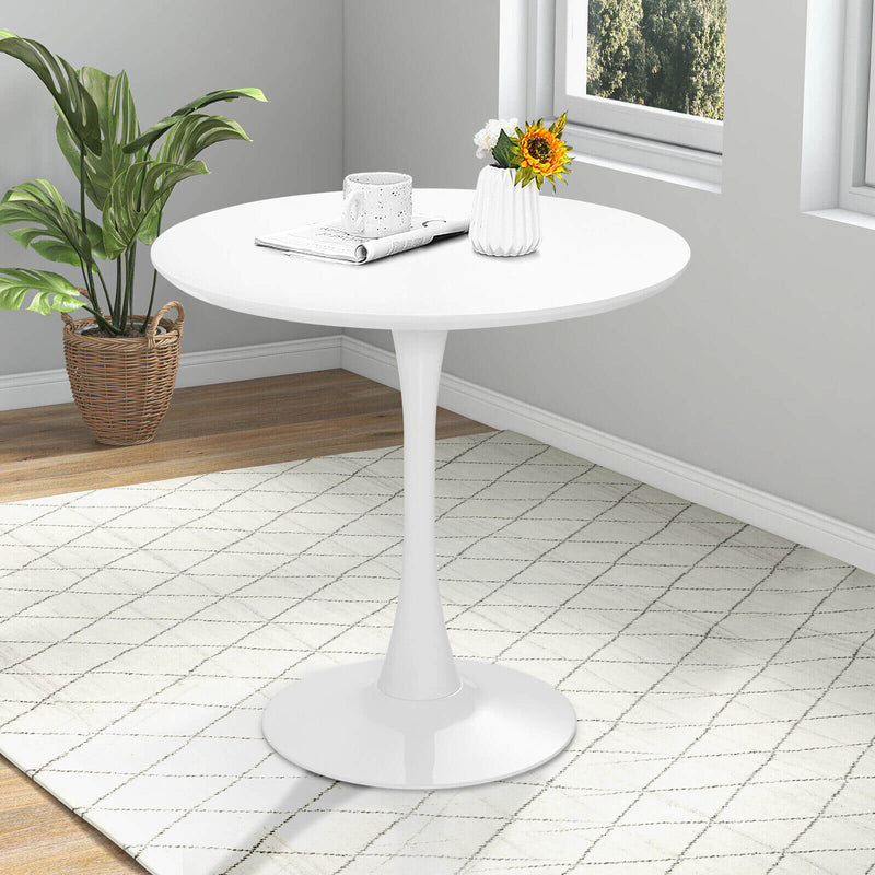 32 Inch Modern Tulip Round Dining Table with MDF Top-White