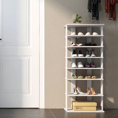 7 Tiers Vertical Shoe Rack for Front Door-White
