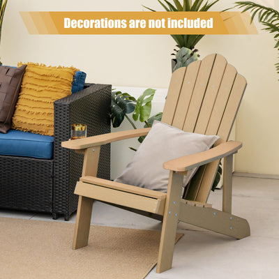 *Weather Resistant HIPS Outdoor Adirondack Chair with Cup Holder - Coffee