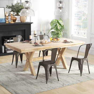 *Metal Dining Chairs Set of 4 with Removable Backrest for Dining Room Restaurant Living Room - Gun