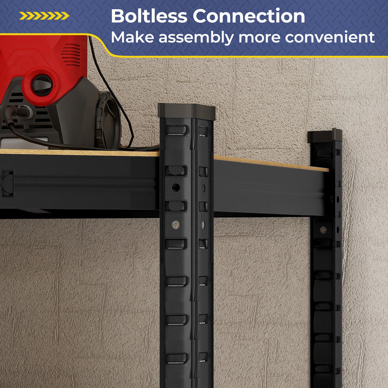 4-Tier Corner Shelving Unit Adjustable Garage Storage Utility Rack for Warehouse-Black