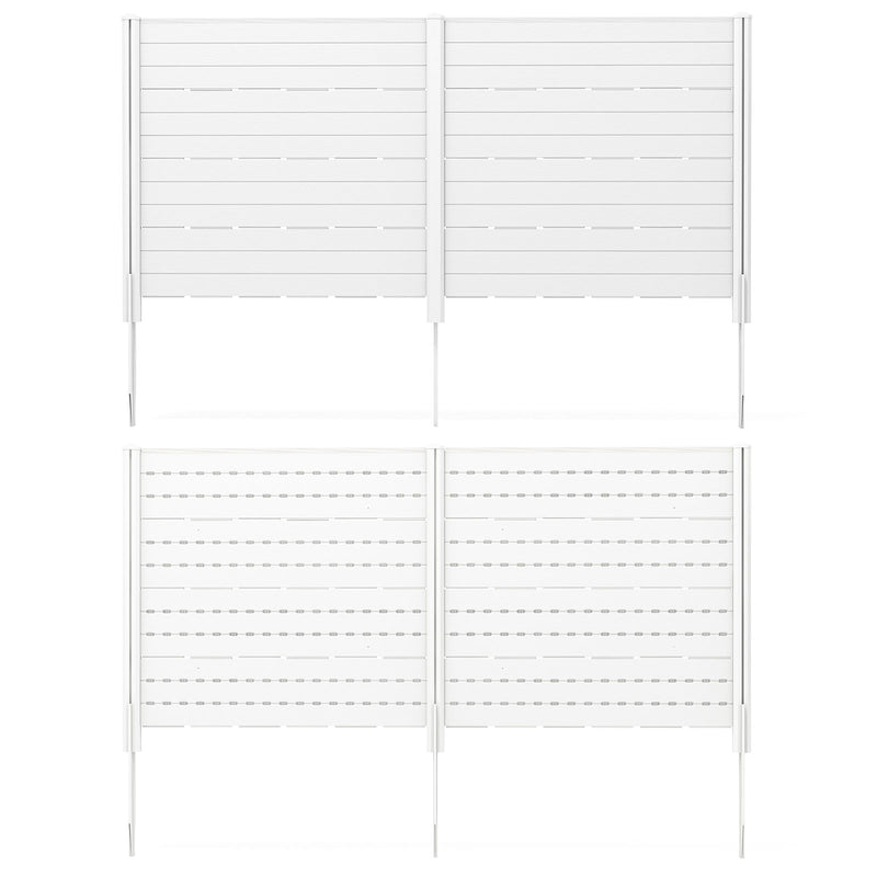 Outdoor Privacy Fence Screen with 5 Ground Stakes for Garden Yard Patio-White