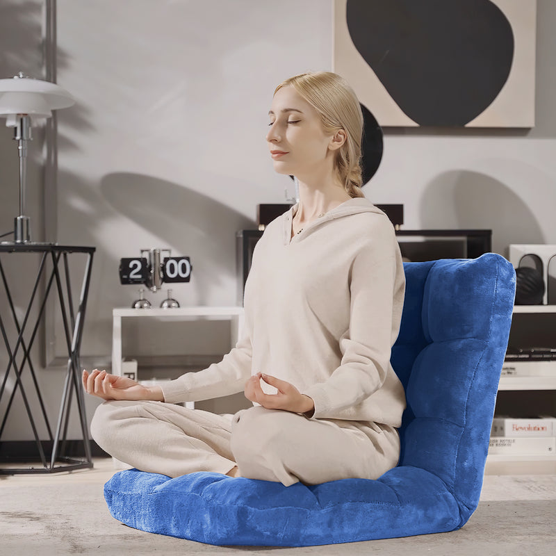 *14-Position Adjustable Cushioned Floor Chair - Blue