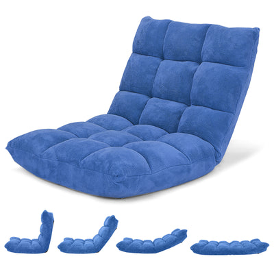*14-Position Adjustable Cushioned Floor Chair - Blue