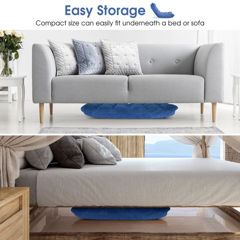 *14-Position Adjustable Cushioned Floor Chair - Blue