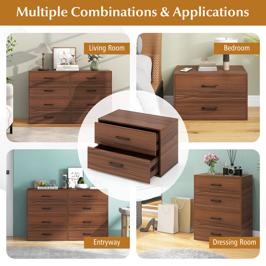 【731さま専用】draw drawers two way tops Giantex Dressers Stackable 2 Drawer Horizontal Organizer W/Handles