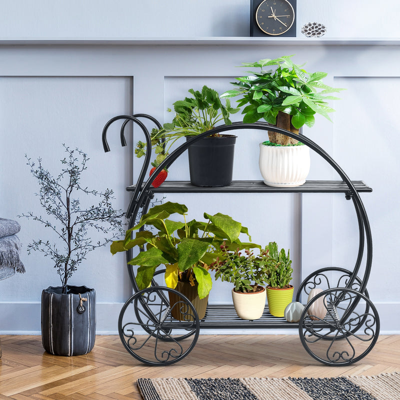 *Heavy Duty Metal Flower Cart Plant Stand