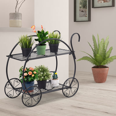 *Heavy Duty Metal Flower Cart Plant Stand
