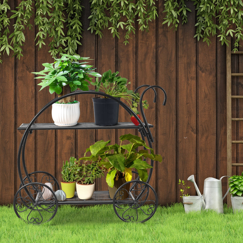 *Heavy Duty Metal Flower Cart Plant Stand