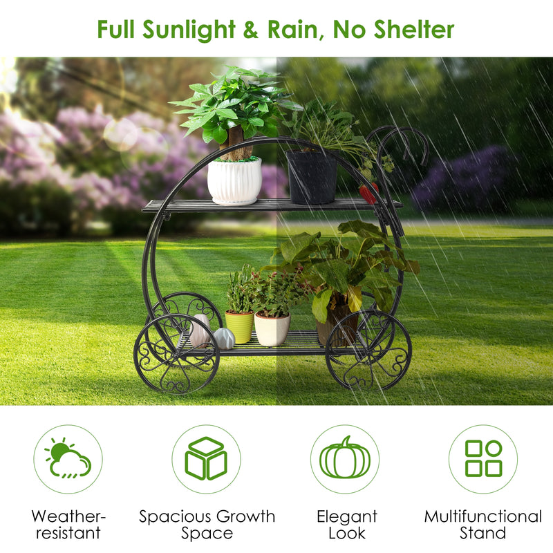 *Heavy Duty Metal Flower Cart Plant Stand