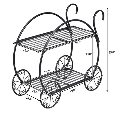*Heavy Duty Metal Flower Cart Plant Stand