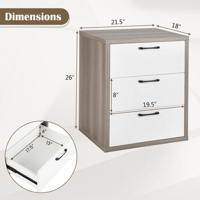 3 Slide-out Drawers Modern Dresser with Wide Storage Space