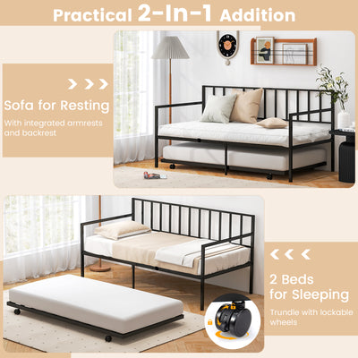 Twin Size Daybed and Trundle Frame Set Trundle Bedframe