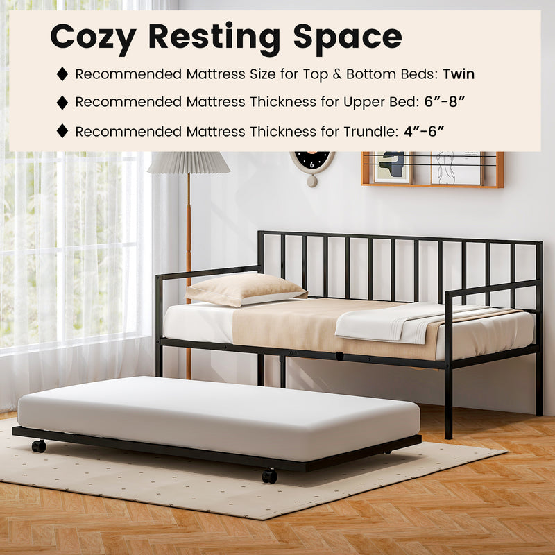 Twin Size Daybed and Trundle Frame Set Trundle Bedframe