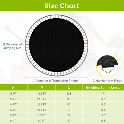 *High-Elastic PP Replacement Jumping Mat - 15 ft