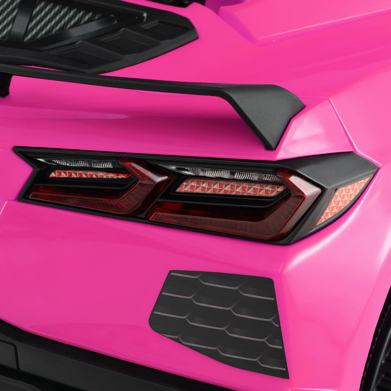 12V Electric Kids Ride On Car Licensed Chevrolet Corvette C8 with Remote Control Ages 3+ Years Old-Pink