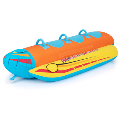 *3-Person Inflatable Banana Boat with 3 EVA-padded Seats and Handles