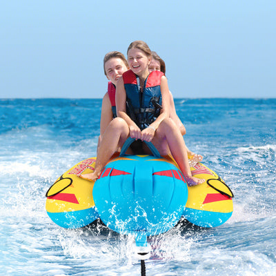 *3-Person Inflatable Banana Boat with 3 EVA-padded Seats and Handles