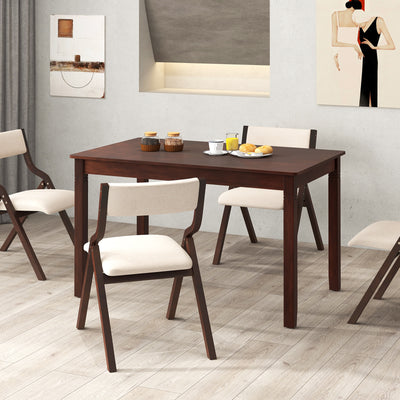 48-Inch Wooden Dining Table for 4 People Rectangular Kitchen Table with Rubber Wood Legs-Cherry
