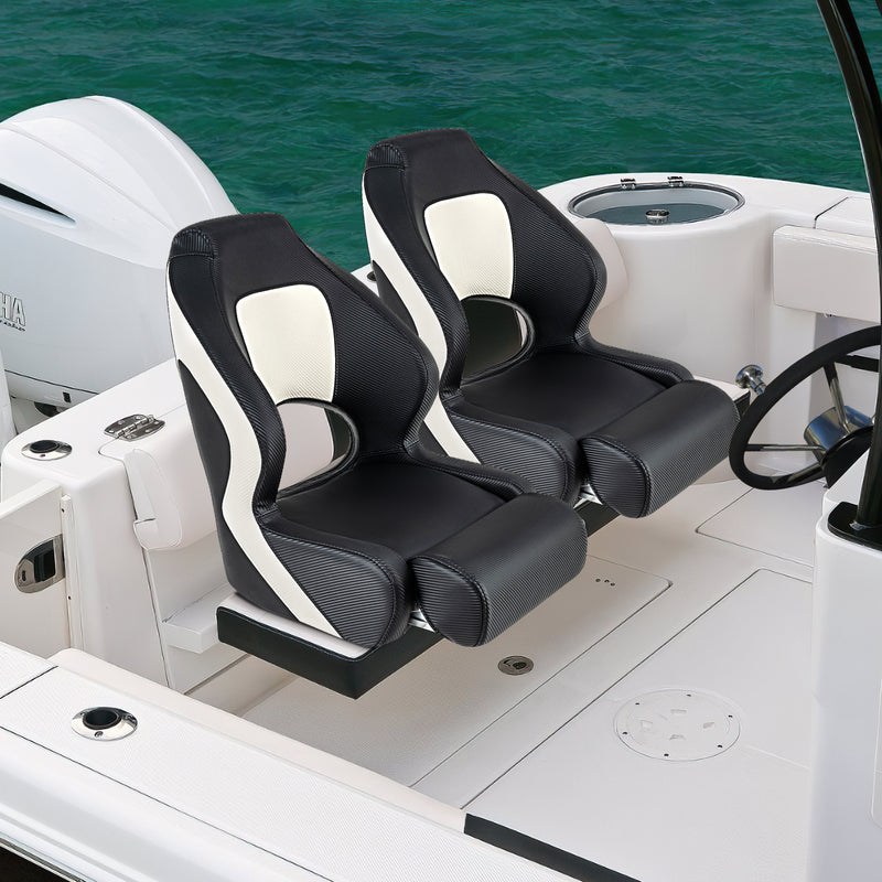 *Captain Bucket Seat with Waterproof PVC Leather for Sightseeing Boat - Black