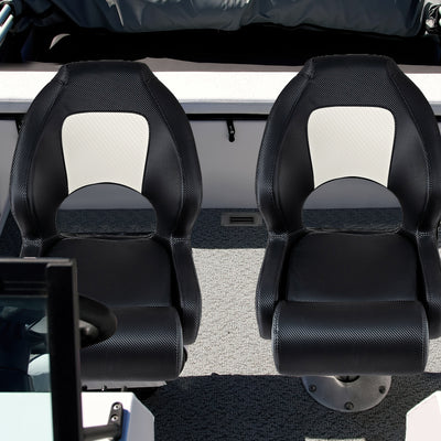 *Captain Bucket Seat with Waterproof PVC Leather for Sightseeing Boat - Black