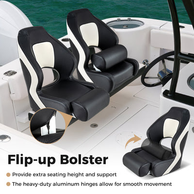 *Captain Bucket Seat with Waterproof PVC Leather for Sightseeing Boat - Black