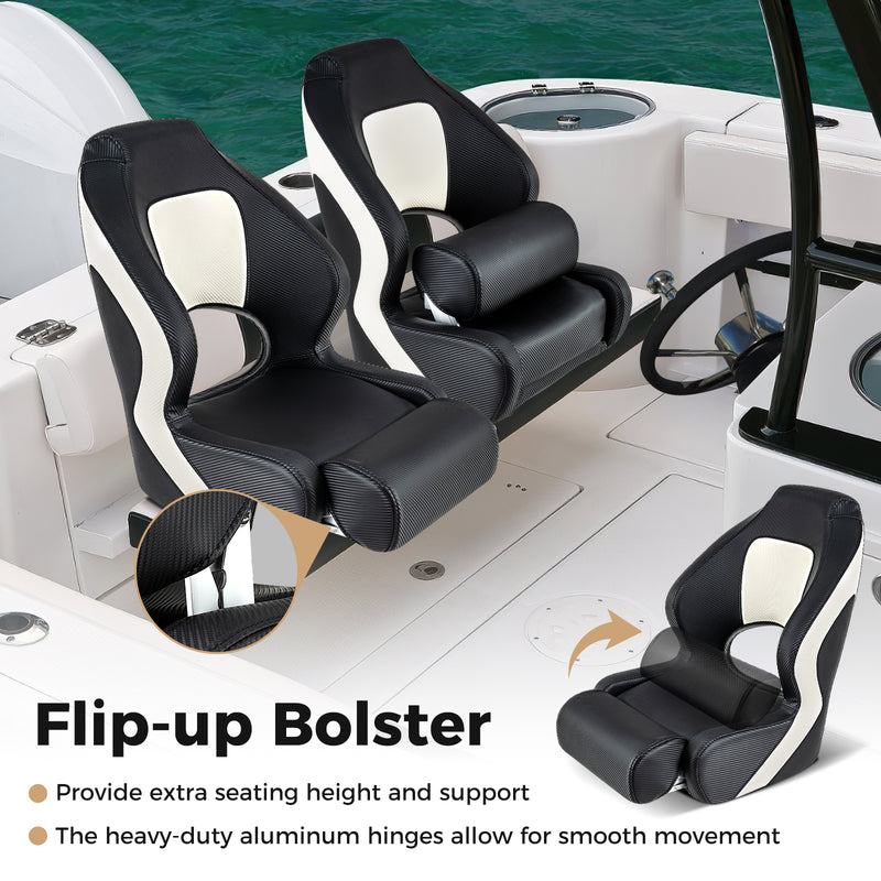 *Captain Bucket Seat with Waterproof PVC Leather for Sightseeing Boat - Black