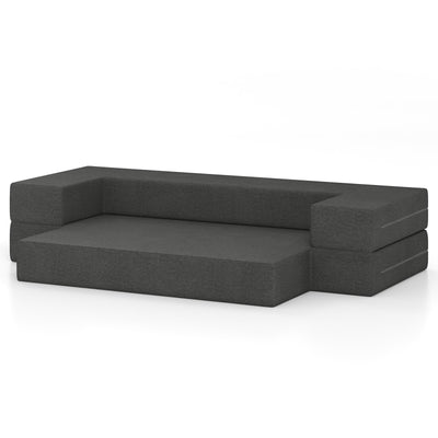 8 Inch Convertible Folding Sofa Bed with Washable Cover-Queen Size