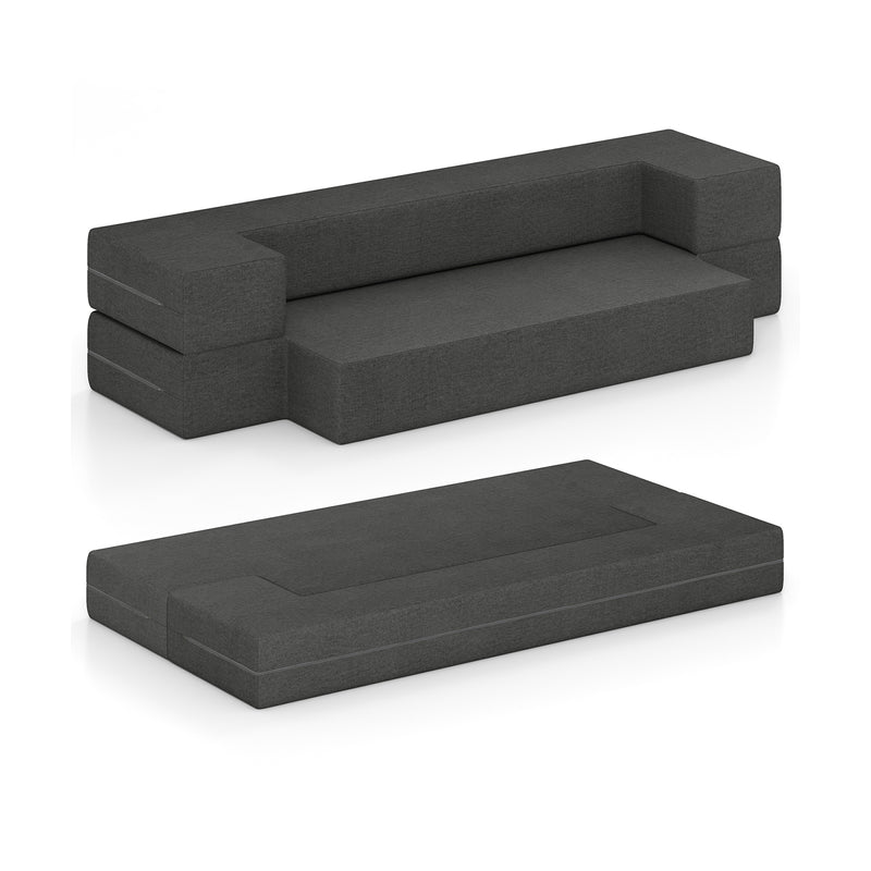 8 Inch Convertible Folding Sofa Bed with Washable Cover-Twin Size