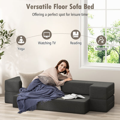 8 Inch Convertible Folding Sofa Bed with Washable Cover-Twin Size