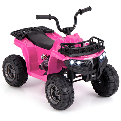 6V Kids Ride On Electric ATV with LED Headlights and MP3 Player-Pink