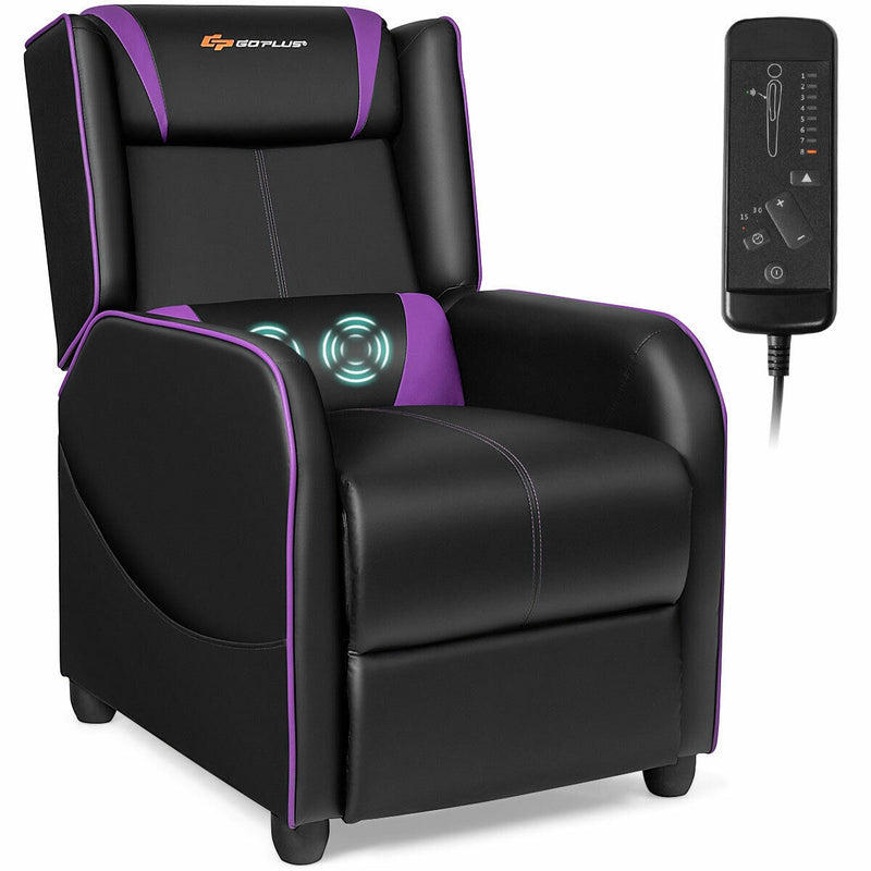Home Massage Gaming Recliner Chair - Purple