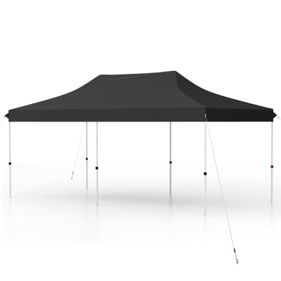 10 x 20 FT Pop-up Canopy Tent with Carrying Bag-Black
