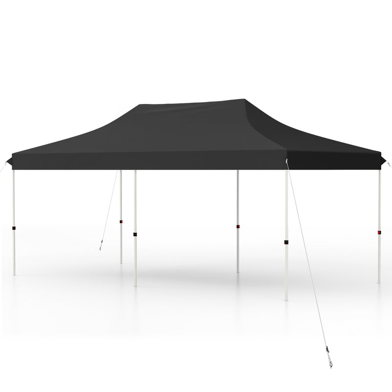 10 x 20 FT Pop-up Canopy Tent with Carrying Bag-Black