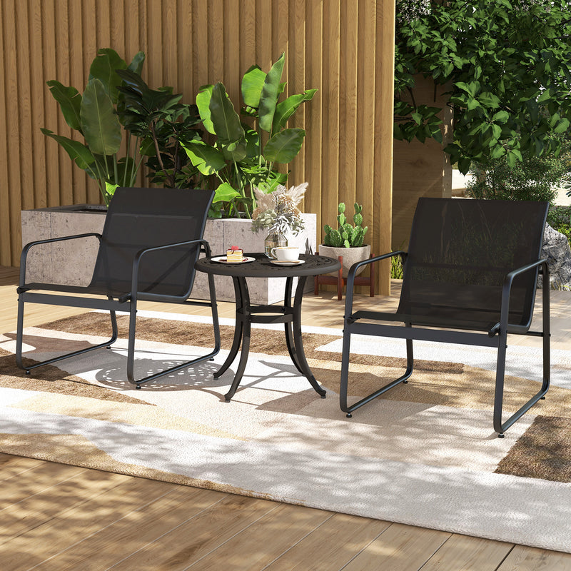 *24 Inch Patio Side Table with Adjustable Footpads for Poolside Backyard Balcony - Rustic Brown
