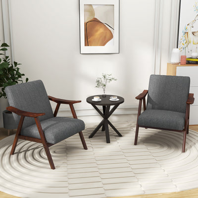Modern Accent Chair Leisure Armchair with Felt Pads-Light Gray
