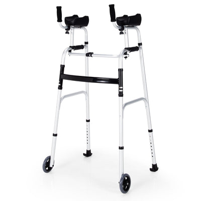 *Foldable Lightweight Aluminum Alloy Rehabilitation Walker - Silver