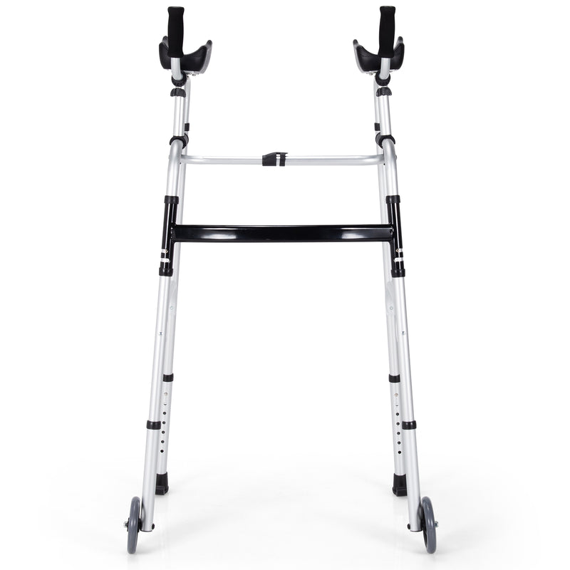 *Foldable Lightweight Aluminum Alloy Rehabilitation Walker - Silver