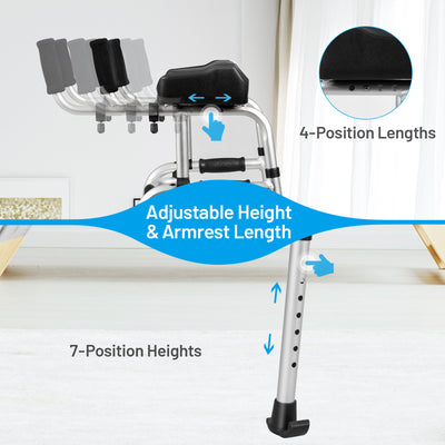 *Foldable Lightweight Aluminum Alloy Rehabilitation Walker - Silver