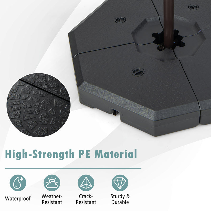 4 Pieces Patio Cantilever Offset Umbrella Weights Base Plate Set