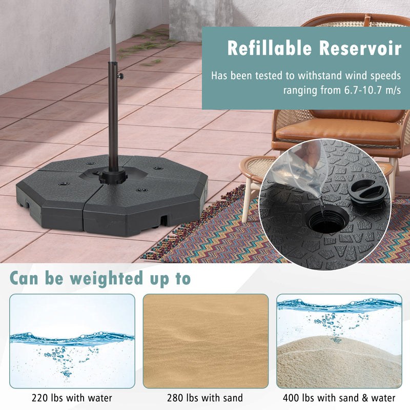 4 Pieces Patio Cantilever Offset Umbrella Weights Base Plate Set