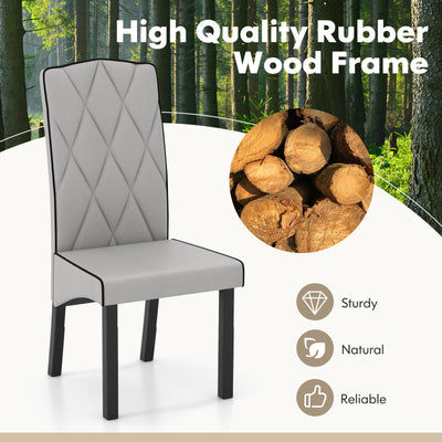 Modern Dining Chair with High Backrest High-density Sponge Cushion-Light Gray