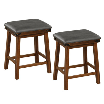 Set of 2 24/30 Inch Dining Bar Stool with Rubber Wood-24 inches